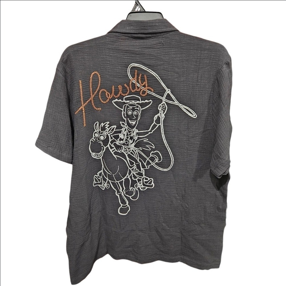 Disney Pixar Toy Story Woody Bullseye Gauze Shirt Gray Mens 2XL XXL Cowboy New - Picture 5 of 9